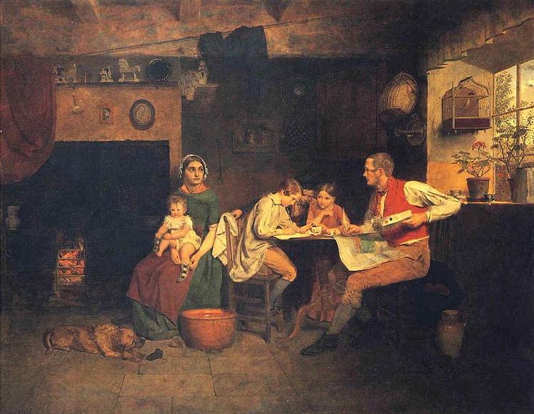James Collinson Answering the Emigrant's Letter oil painting picture
